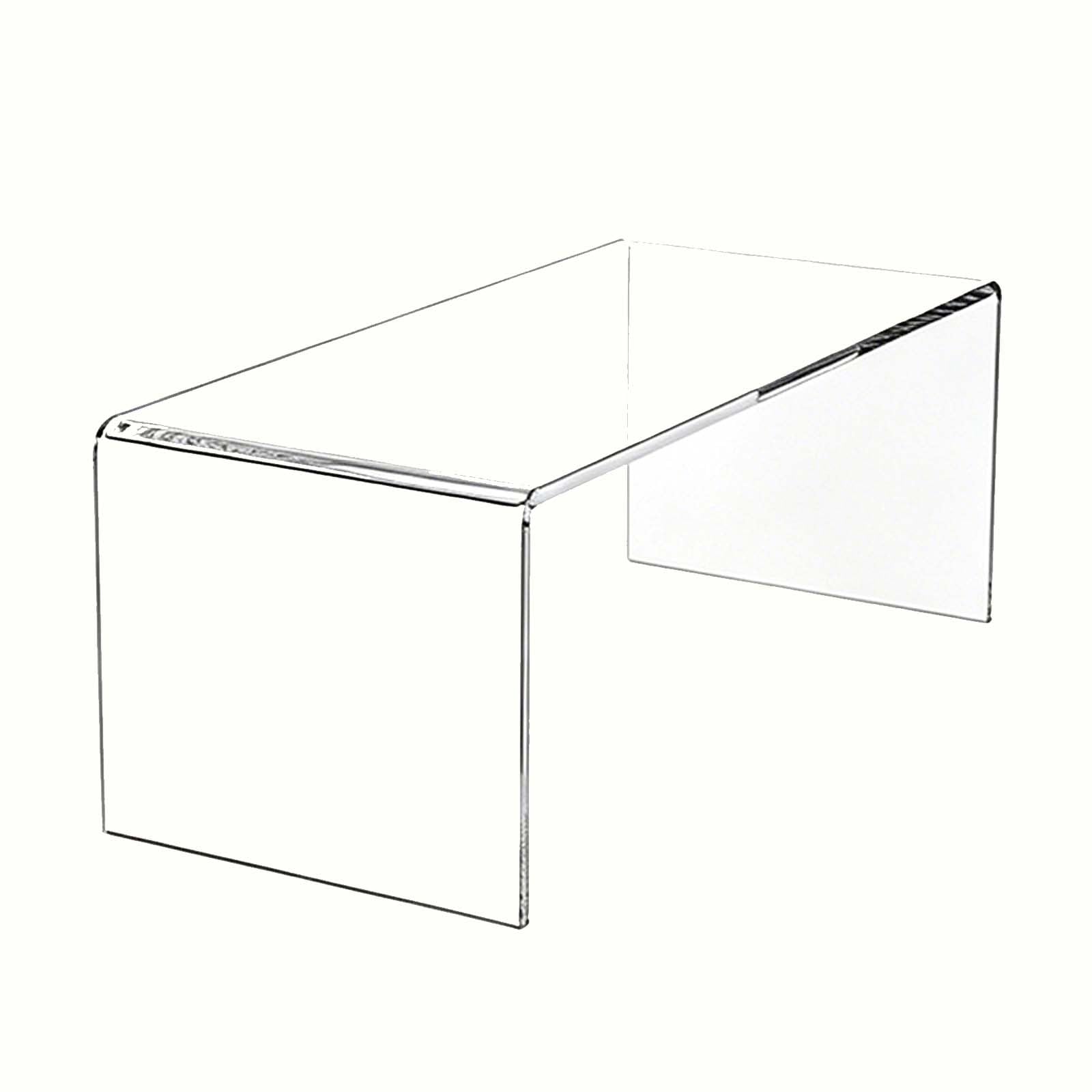 WOFDALY Clear Acrylic U Shaped Storage Shelf 8mm Thick Display Stand for Countertop Organization Desktop Riser Rack for Office Retail and Home Display,50cm*10cm*15cm