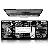 Large Gaming Mouse Pad with Superior Micro Cloth, Extended Desk Pad, Mousepad with Stitched Edges, Non-Slip Base, Desk Accessories Supplies, Keyboard Pad for Gamer,Office & Home,31.5 x 11.8 in, Black