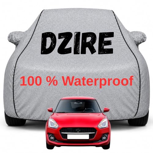 Image of Durable Full Body Waterproof Dzire Car Cover | Premium Polyester Silver Cover | Custom Fit Vehicle Protection | UV Resistant, Dustproof, Scratch Resistant, Heat & Wind Protection