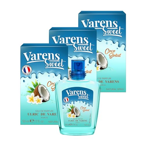 ULRIC DE VARENS - Eau de Parfum Varens Sweet Coco Soleil - Floriental - Women's Perfume - Spray - Made in France - Pack of 3 x 50 ml