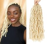 Blonde Faux Locs Crochet Hair For Black Women-613 Soft Locs 14 Inch 8 Packs Crochet Locs Goddess Loc