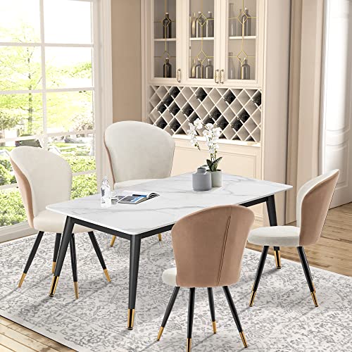 Alish Dining Chairs, Modern Dining Chairs Set Of 2, Uphosltered Dining Room Chairs Kitchen Chairs Desk Chairs Armless Side Chairs Beige #TOP5