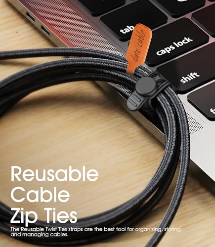 Attaches de câble en silicone réutilisables pour ranger les fils d'ordinateurs au bureau