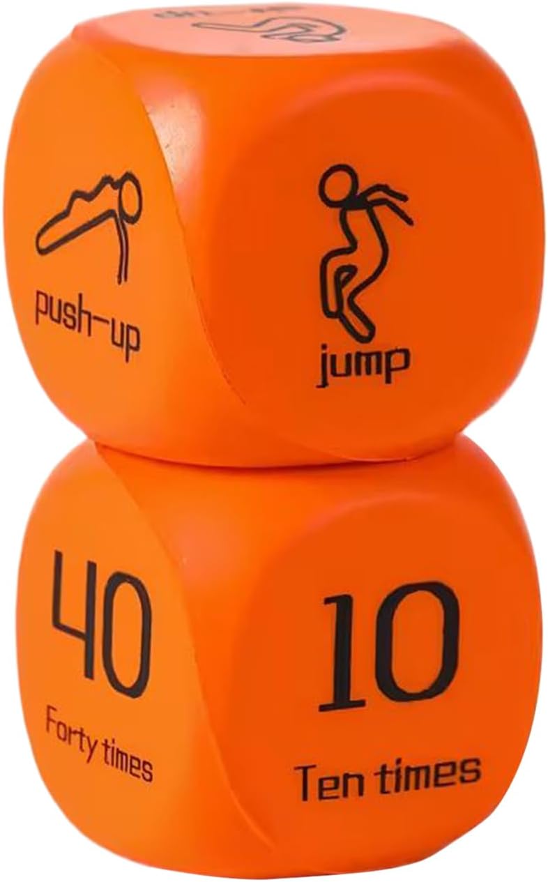 Trainingswürfel, Sportausrüstung mit 6 Seiten, 2 Trainingswürfel für Erwachsene, für Familie, Fitnessstudio, Zuhause, Gruppenspiel, Training und Sportunterricht
