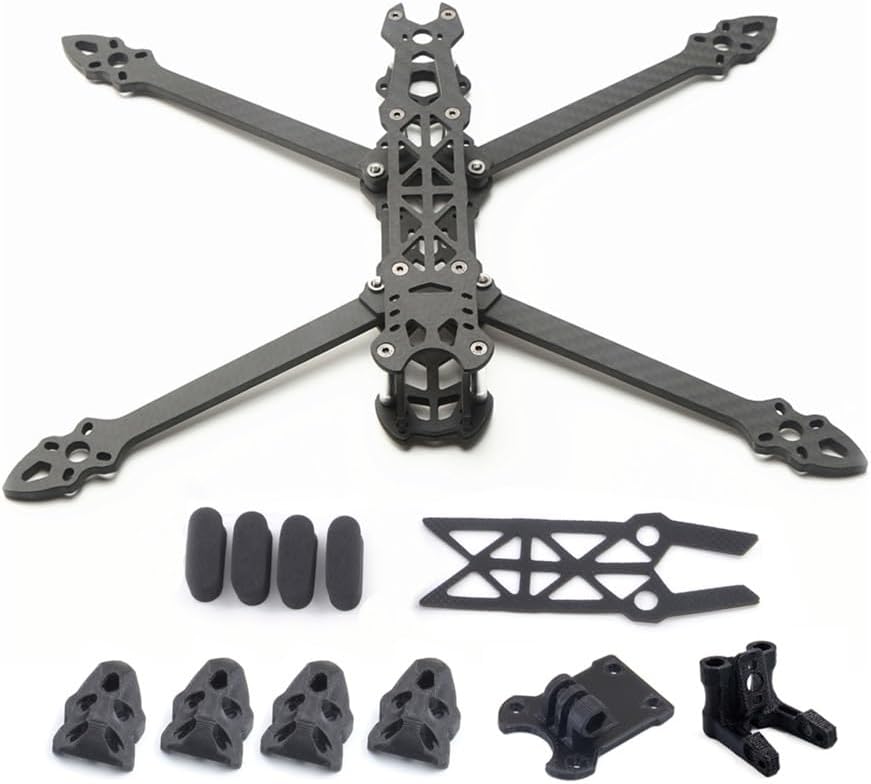 For Mark4 7inch 295mm with 5mm Arm Quadcopter Frame kit 3K Carbon Fiber 7'' for FPV Racing Drone Quadcopter Freestyle DIY parts (Color : Without TPU 5set)