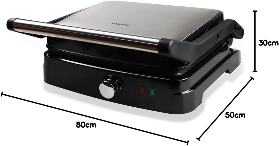 Sokany SK-204 Electric Grill with dimensions labeled