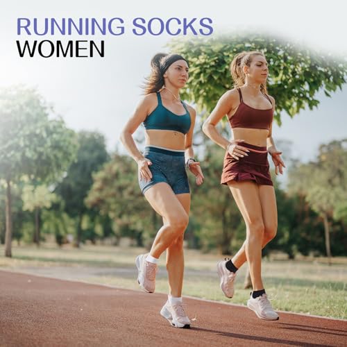 Stoeury White Sports Ankle Socks Women, Anti Blister Cushioned Quarter Socks Mens Black, Ladies Trainer Walking Running Sock, Breathable Cotton Casual Athletic Gym Sock 4 Pairs, White 6-8 - Image 2