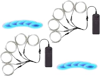 MaxLax EL Wire, Portable Neon Lights EL Wire 5 in 1 Meter, Electroluminescent Wire for Halloween Decoration, Christmas Party, Blacklight Run,DIY Decoration… (Ice Blue, 2Pack 5 in1M)… - Buy now