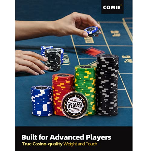 Image of Comie Clay Poker Chips,400PCS 14 Gram Chip Set with Deluxe Travel Case, Numbered Chips,Poker for Texas Holdem Blackjack Gambling