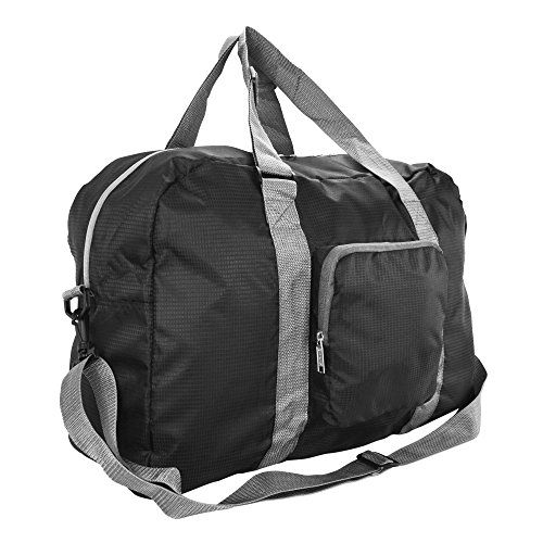 DALIX Foldable Travel Bag Packable Duffle Duffel Bag Carry On Black