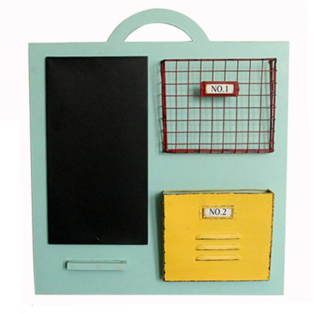 Rack de rangement en bois massif bleu tableau mural porte-revues étagère flottante