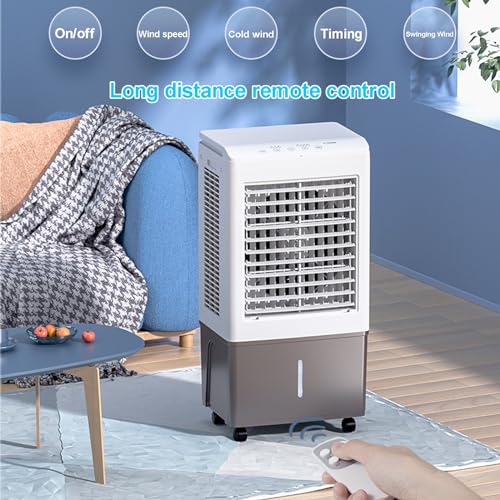 Condizionatore portatile con telecomando, condizionatore d'aria da garage con ruote universali, ideale per interni ed esterni