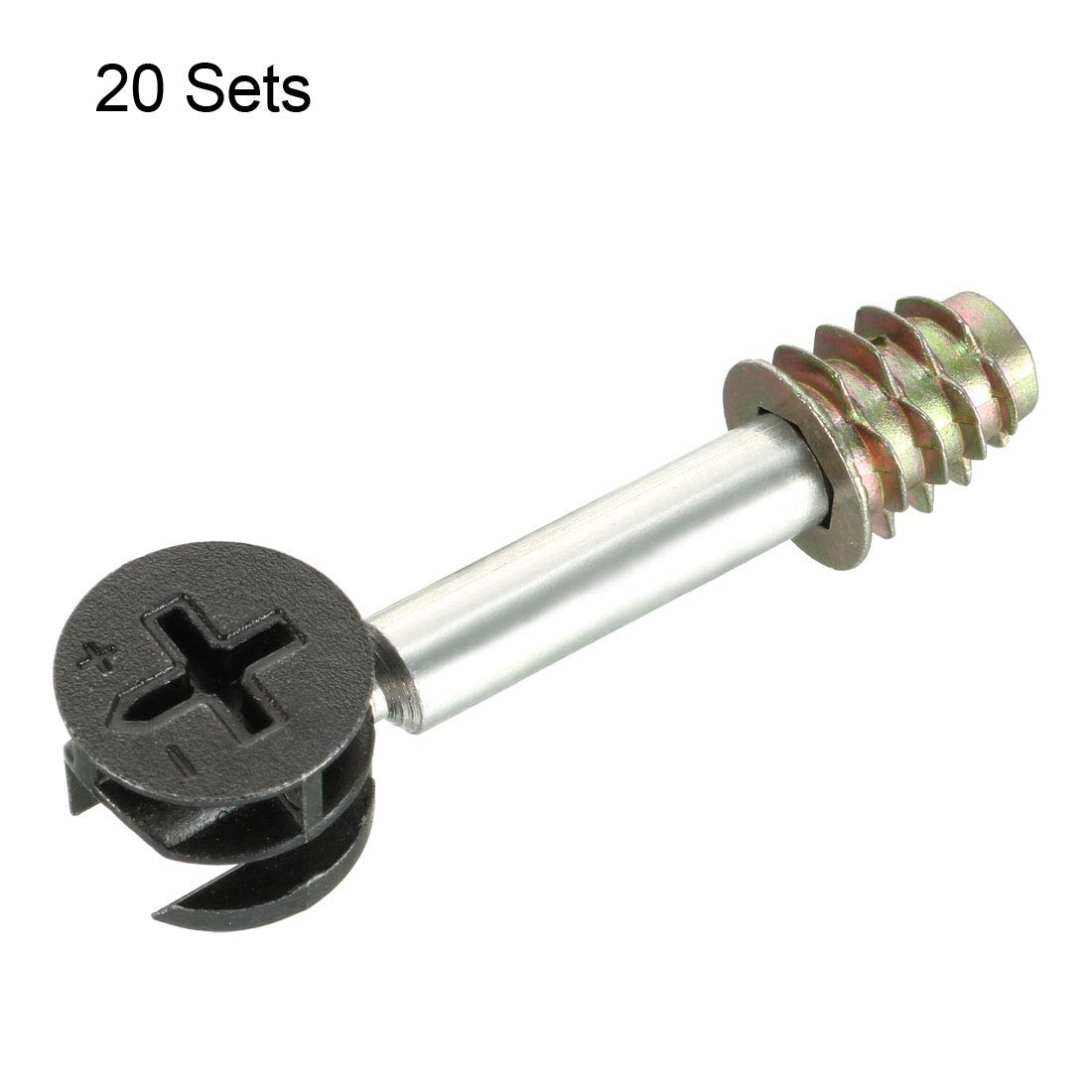 Exclusive Special uxcell 3-in-1 Furniture Connecting Kit 15mm OD Cam Fitting, M6x40mm Dowel Screws, M6 Pre-Inserted Nut 20 Sets