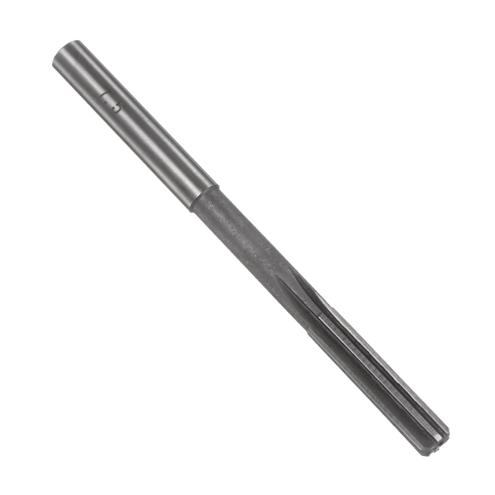 uxcell Chucking Reamer 7.5mm, H7 HSS Lathe Machine Reamer 6 Straight Flutes, Round Shank Milling Cutting Tool, Metric Reaming Drill Bit for Stainless Steel Metal Hole