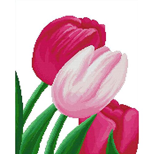 Cuadro de Diamantes 5D Tulipanes para Decorar Salones y Dormitorios Modernos