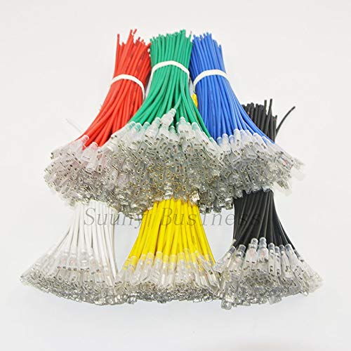 Davitu 100PCs 6.3mm Crimp Terminal Insulated Female Spade Connector with 15cm (6") Wire 16AWG - (Color: Black)