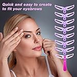 Honoson 8 Pieces Eyebrow Stencil 8 Styles Eyebrow Template Reusable DIY Grooming Shaping Kit Washable Brow Template with Handle Stainless Steel Tweezers and Foldable Razor (Chic Style) - Image 4