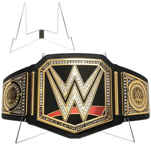 Championship Belt Display Holder, Premium 5mm Acrylic Heavy Duty Wrestling Belt Display Rack, 245° Adjustable Angle Desktop Stand for WWE UFC AEW(9.9”x9.4”) by OOHGLITZ - Used condition - US$19.34