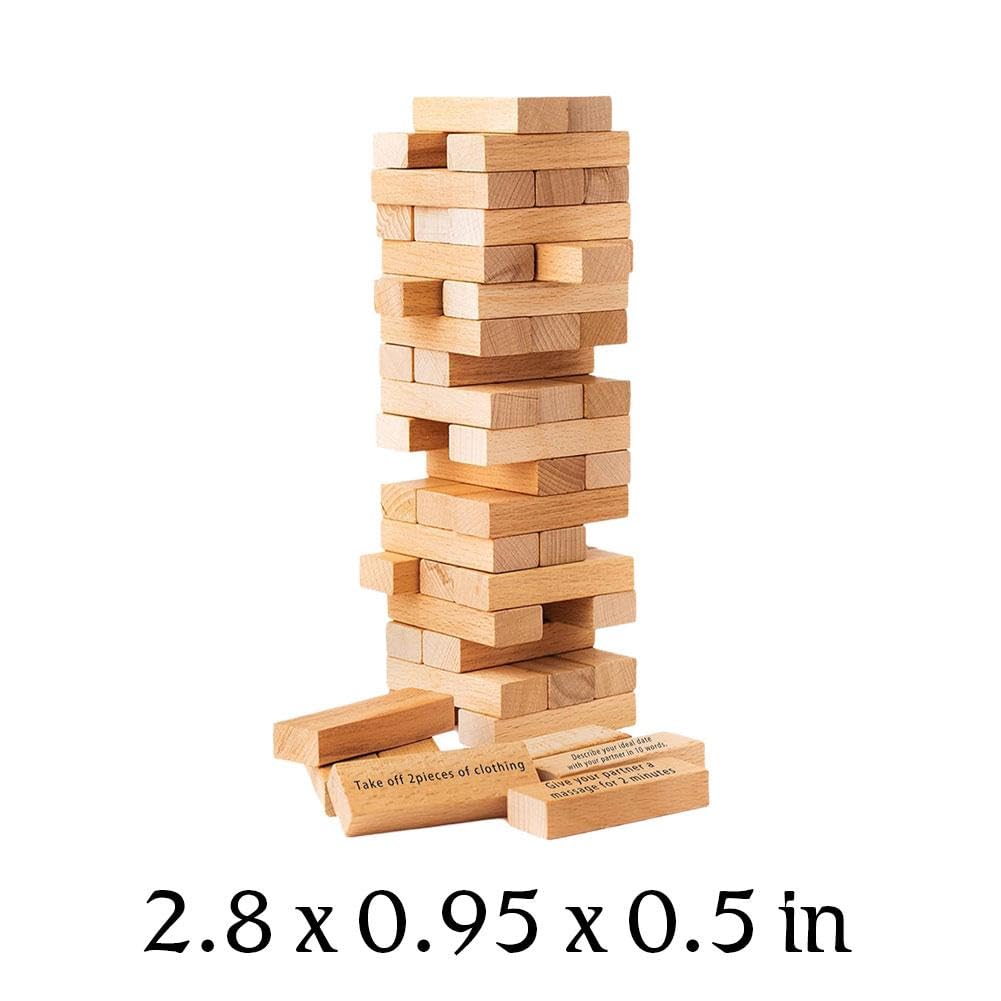 MLZTINGR Lust Tower - Freches Paarspiel Für Erwachsene | 48 Teile Mit Wahrheit Oder Pflicht | Holzblöcke Für Heiße Spieleabende