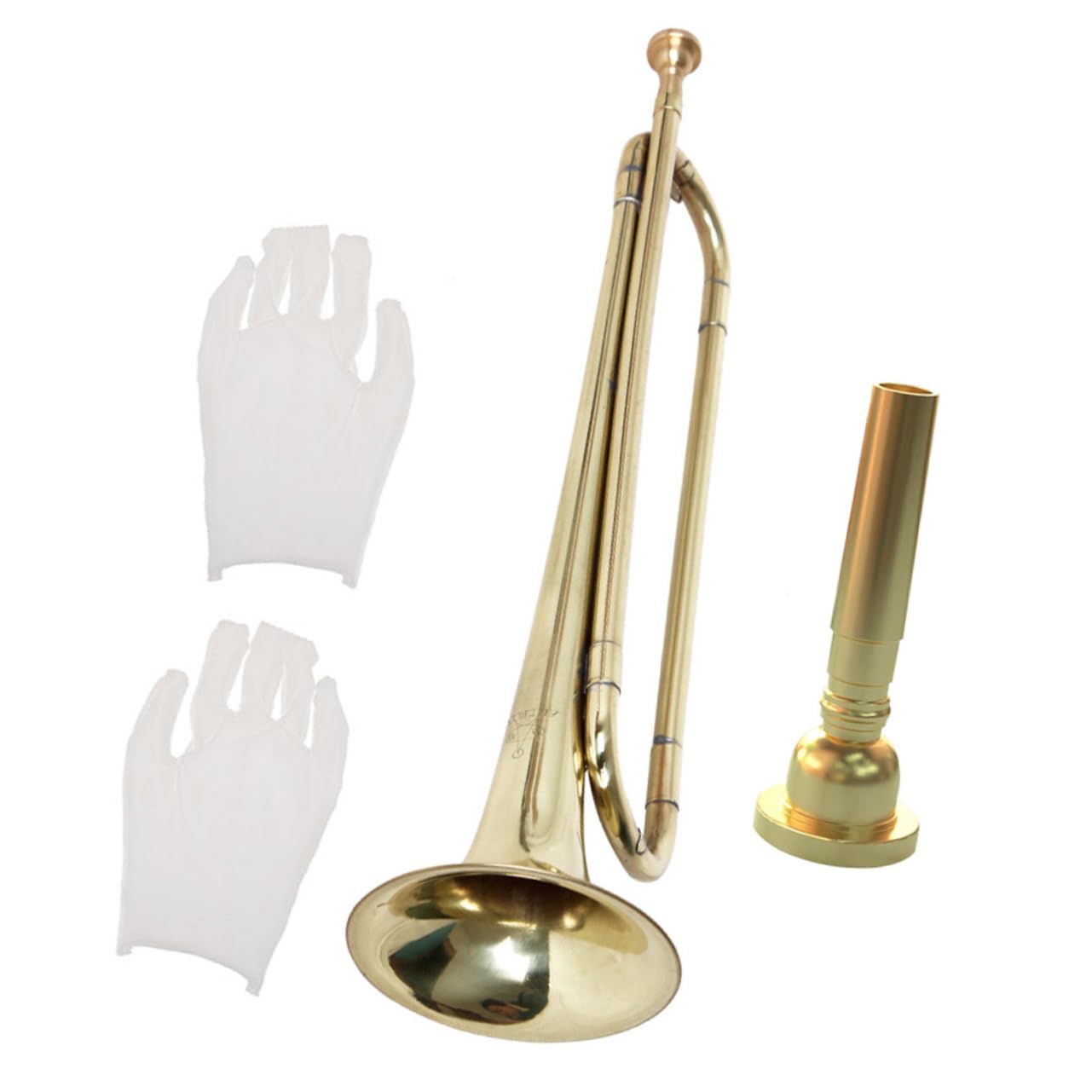GALPADA 1 Set Trumpet Musical Wind Instrument with Gloves Lightweight Design for Young Musicians for School Band and Music Education