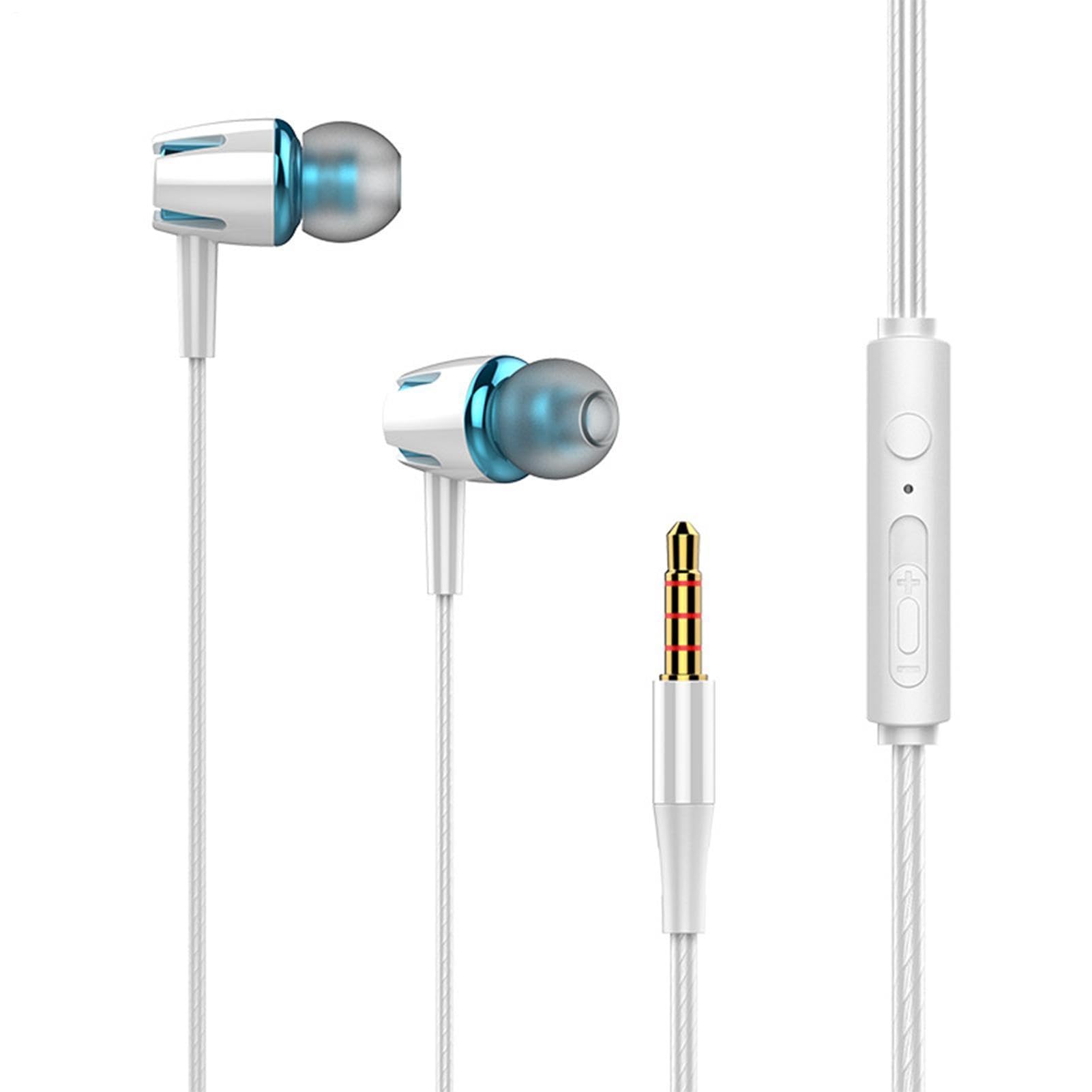 Écouteurs filaires – Écouteurs intra-auriculaires filaires, appareil audio stéréo, réduction du bruit avec double membrane en fibre de carbone, utilisation d'écoute de musique, appels téléphoniques