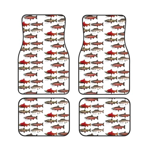 Alfombrillas universales de coche color salmon juego de 4 piezas impermeables