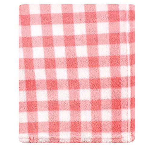 Image of Hudson Baby Unisex Baby Silky Plush and Coral Fleece Blanket, Girl Farm Animals, 30x36 inches (Pack of 2)