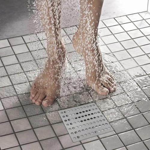 Couvercle de vidange carré en acier inoxydable 15 x 15 cm pour filtre à feuilles Design moderne minimaliste pour salle de bain extérieur