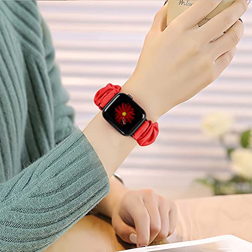 Tiptops 3 Pack Compatible Apple Watch Bands Scrunchies 38mm-49mm Women Cloth Pattern Printed Fabric Wristbands Straps Elastic for iWatch Ultra 2 Series 10/9/8/7/6/5/4/3/2/1/SE by Tiptops - Used condition - Image 7