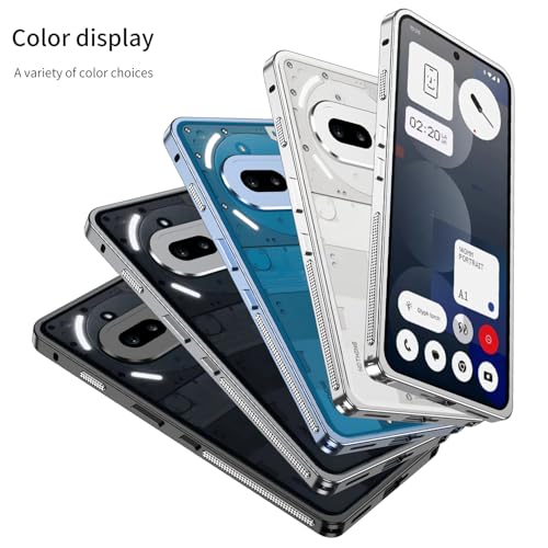 Image of for Nothing Phone (3a) Bumper Cases Metal Frame Heat Dissipation Cover with Lens Protector - Black