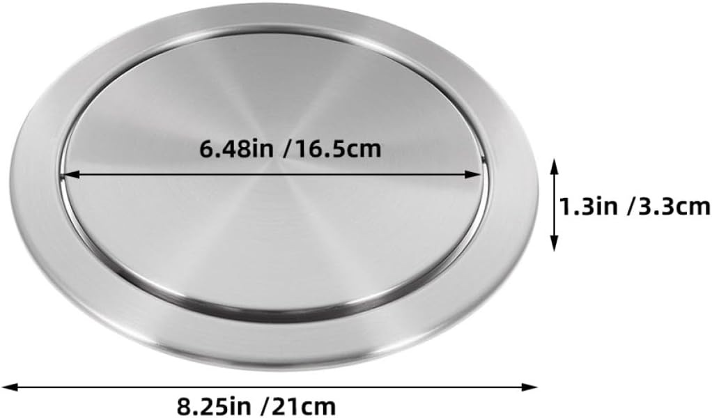 2pcs Stainless Steel Embedded Trash Can Lids Drop-in Flip Swing Flap Cover for Kitchen Bathroom Countertop Waste Chute Garbage Bin