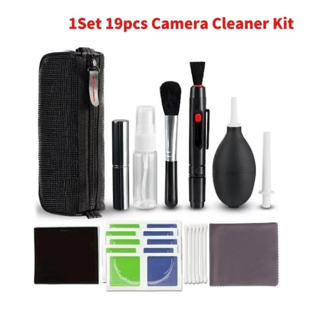Kit di pulizia for fotocamera da 19 pezzi Kit di pulizia for sensore for fotocamera digitale con obiettivo DSLR Kit di pulizia for fotocamera DSLR DV