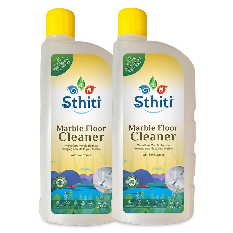 Sthiti Eco - MARBLE FLOOR CLEANER - Natural Plant based ingredients | Bio-Enzymes | Strong disinfectant | Lemon| Non-Toxic NO allergens, phosphates, parabens, ammonia or EDTA (500ml,Pack of 2) (B0C5RQDKVS) Amazon Price History, Amazon Price Tracker