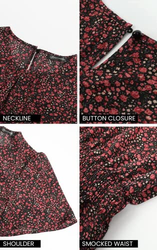 Image of PRETTYGARDEN Women's Casual Smocked Boho Floral A-Line Maxi Dress 2026