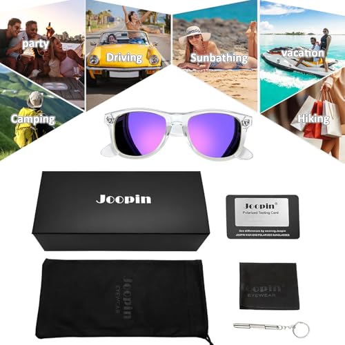 Image of Joopin Square Sunglasses Polarized UV400 Designer Sun Glasses Men Women | Oversized, Plastic Frame, Retro, Vintage, Unisex, Trendy Shades for Driving, Party, Fishing, Business, Costume