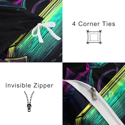 Parure de lit gaming pour lit double housse de couette microfibre motif épée