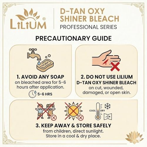 Image of Lilium D-TanOxy Shiner Bleach 580g | Instant Natural Glow |Safe & Effective| Advanced Tan Removal Formula | Glycolic Acid | Clove Oil | Eucalyptus Oil | For All Skin Types | Salon, Spa, Home & Professional Use