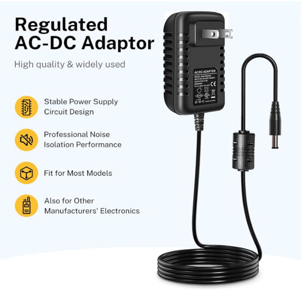 Pigtone Guitar Pedal Power Supply Adapter 9V DC 2A Tip Negative 8 Way Daisy Chain Cables for Guitar Effect Pedal,Compatible for Most Effect Pedals