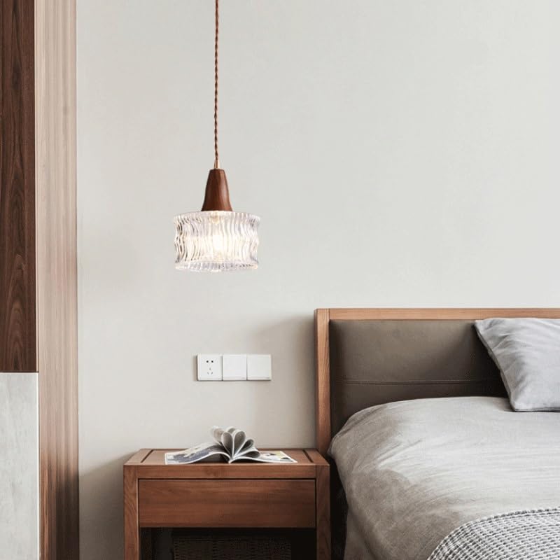 Suspension LED anti-éblouissement lustre en bois réglable pour table