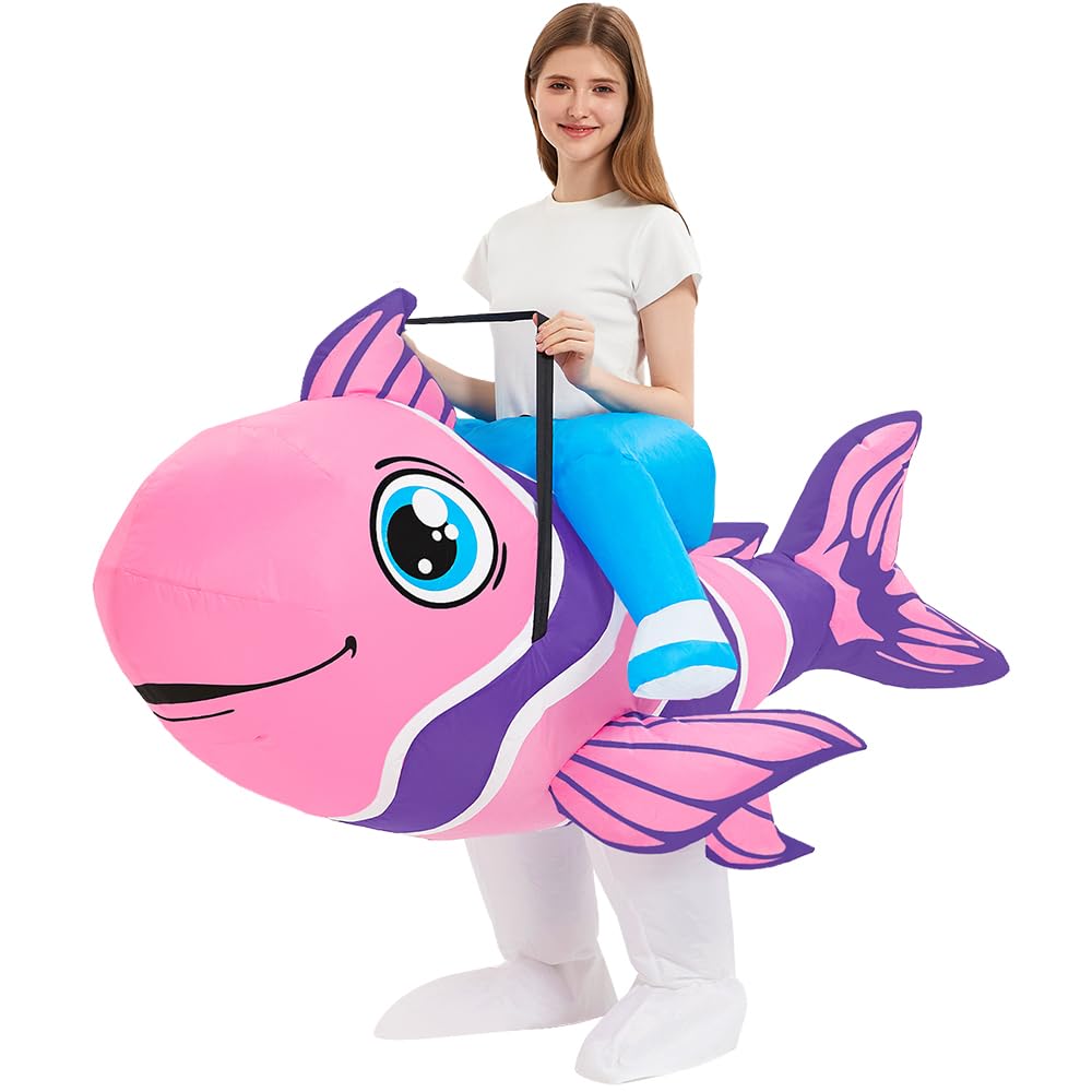 BIGPETS Inflatable Tropical Fish Costume Air Blow up Halloween Suit Adult