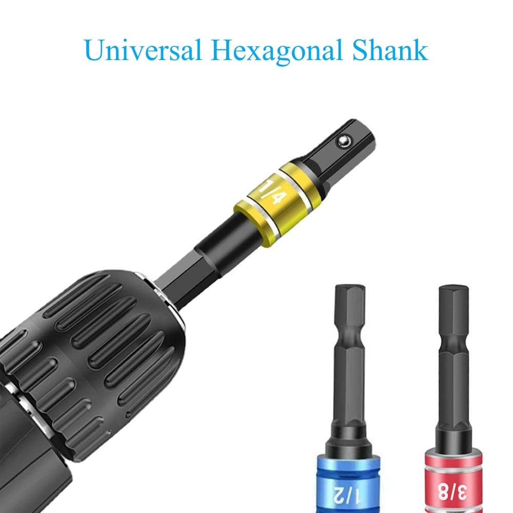 FOURROBBER Jeu D'adaptateurs De Douilles Hexagonales Embout D'extensions 8 Avec Support De 3