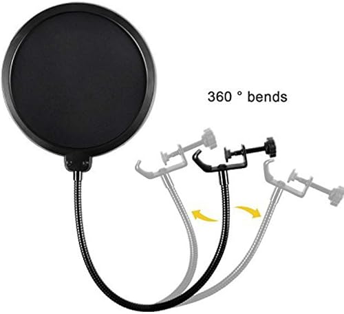 Miniatura 5 de Micrófono de estudio Earamble, con filtro pop, forma redonda, máscara de viento máscara, pantalla protectora