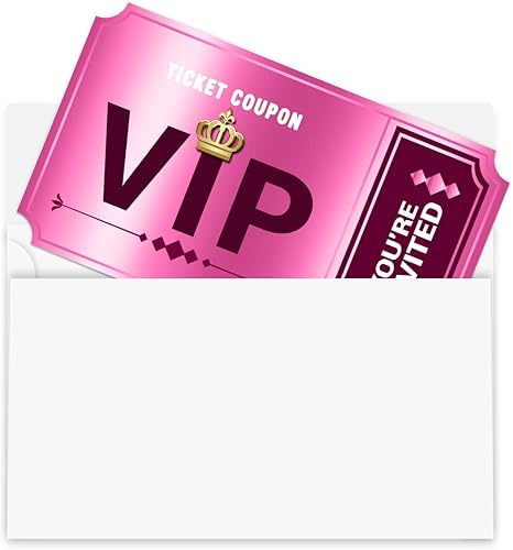 Miniatura 4 de wuguimeii 20 invitaciones de fiesta de cumpleaños de diseño de doble cara con sobres, invitaciones de fiesta VIP de película, fiestas de baby