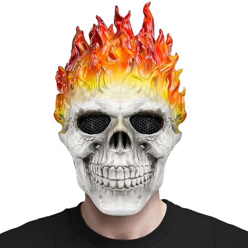 Varuotu Ghost Mask Scary Skeleton Knight Full Head Mask Halloween Costume Cosplay Props