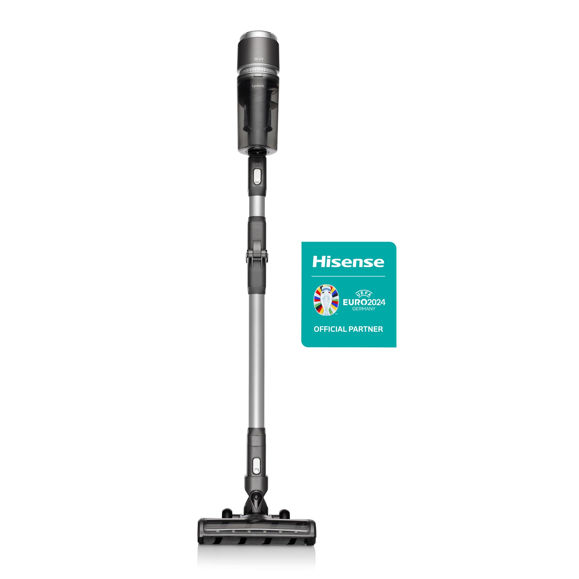 Hisense HVC6464A Cordless Broom Vacuum Cleaner, Magic 3 in 1, Long Runtime, Magical Transformation, Washable Filter, Brushless Motor, HVC6464A