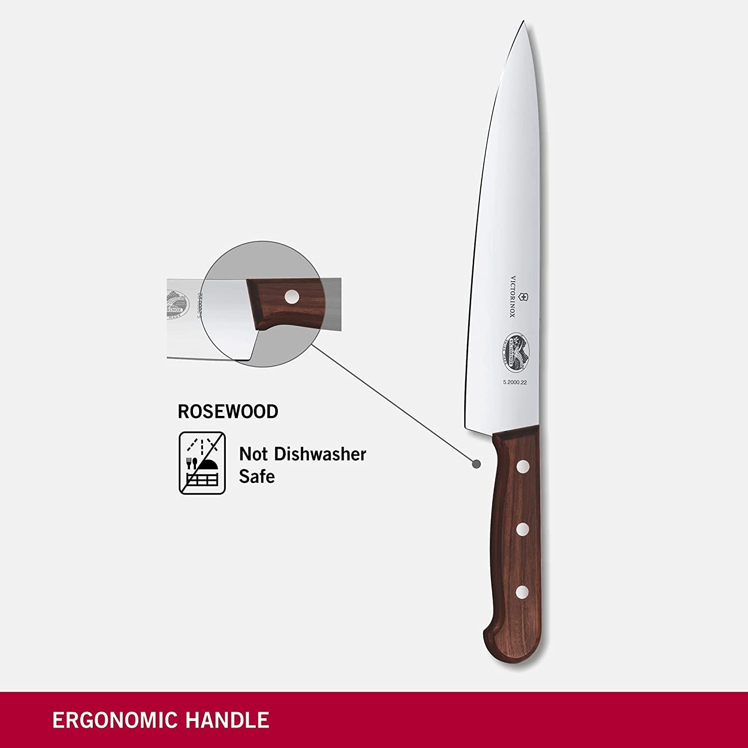 Victorinox, Wood, Profi Tranchier-Set, 2-teilig, gerader Schliff, Extra Scharf, Edler Holzgriff, braun