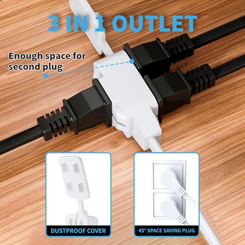 HiFind FL-121 Extensión 3 tomas 1.83 m con interruptor a pedal y cubierta de seguridad Blanco miniatura 4