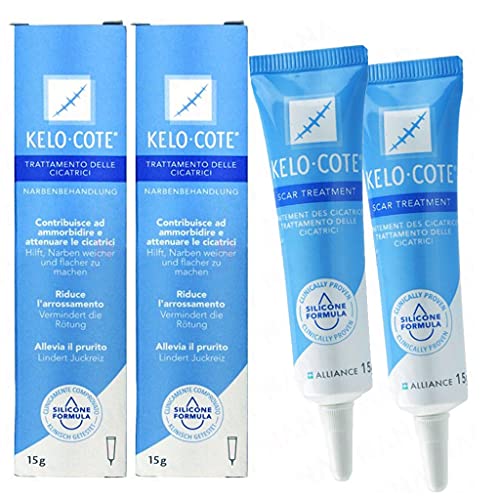 Kelo-cotee Gel for Scars 15G - 2 Pack, Softens and flattens Scars,Eliminates Redness,Relieves itching and Pain,Protects The Skin, Advanced Formula Scar Gel