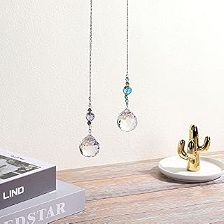 JOVIVI Suncatchers For Window Crystal Rainbow Maker Hanging Ornament Rainbow Suncatcher Crystal Prism Ball Chandelier Pendant Stained Glass Beads Feng Shui Garden Home Decor Gifts