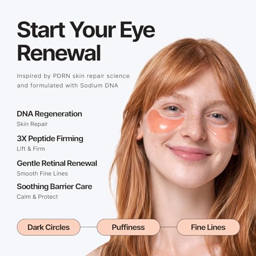Image of Enaskin Naturals Under Eye Patches for Dark Circles: 30 Pairs PDRN & Peptide Eye Gels Mask - Reduce Wrinkles Puffy & Bags - Skin Treatment Pads - Anti Aging Moisturizer For Women (Salmon Pink)